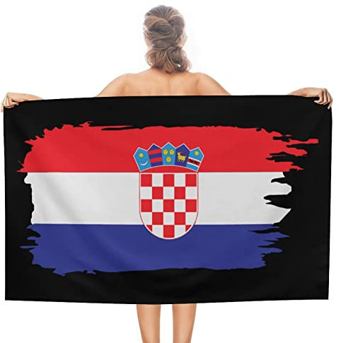 BAAROO Strandtuch, Kroatien-Flagge, Badetücher, hochwertig, schnell trocknend, Handtücher für Frauen, Haargeschenk, 130 cm, 80 cm