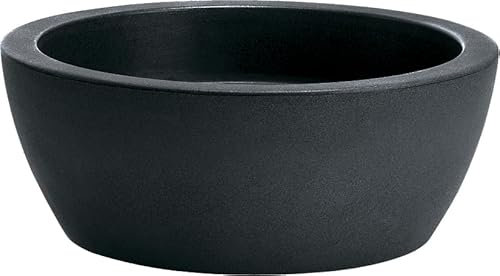 Nicoli Vaso Thetis a Ciotola in Resina, Vaso Per Piante Da Interno esterno diametro cm 30x12h R4230 resistente ai raggi Uv e alle temperature estreme (cm 30x12h, Antracite)