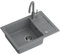 QUADRON Fregadero de cocina granito | tamaño 62 x 44 x 17,5 cm gris | GO SMART Fregadero de un seno | Fregadero encastrable con grifo de cocina | fregadero moderno