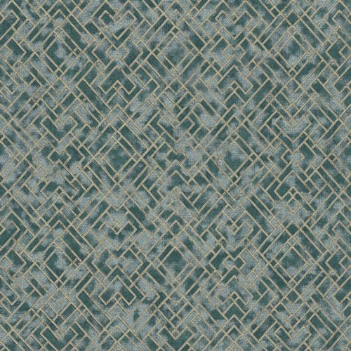 BRICOFLOR Tapete grün gold für Wohnzimmer und Esszimmer elegante Vliestapete im Art Déco Stil in Dunkelgrün mit Präge Struktur