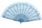 Blue Double Layer Lace Hand Fan - Elegant Chinese Style Fan for Dancing, Home Decoration, and Gift