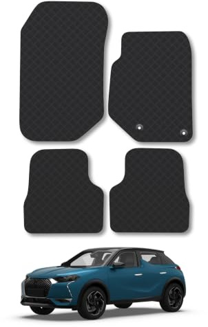 DS 3 Crossback (2019+) 3mm Rubber Car Mats | Tailored Fit Durable Floor Mats Full Coverage Protection Waterproof Accessories Easy Clean Anti Slip Made in the UK