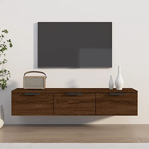 KTHLBRH Wandregal für Ecke Dekorative Regale Multifunktionales Wandregal Wandschrank Braun Eichen-Optik 102x30x20 cm Holzwerkstoff Geeignet für Wohnzimmer, Schlafzimmer, Büro