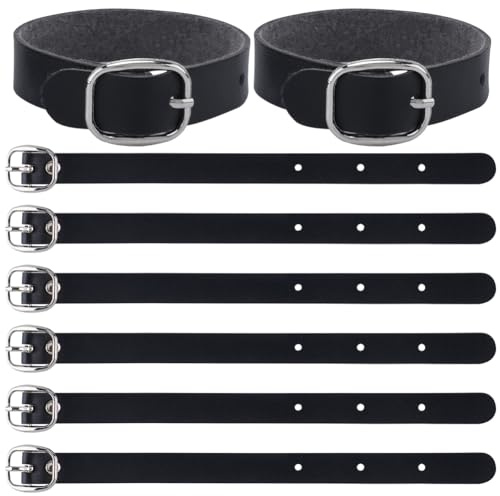 GORGECRAFT 10Stk Leder-Gepäcketiketten-Gurt Verstellbar Schwarze Gepäckanhänger-Schlaufen Ersatzgürtel Mit Metallschnalle Uhrenarmband-Gurte Für Koffer Aktenkoffer Reisen Aufbewahrung Hängezubehör