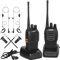 Walkies Talkies Profesionales, Recargables 16 Canales CTCSS DCS 3KM Walkie Talkie Radiocomunicación con el Auricular Incorporado Antorcha de LED (2 PCS)