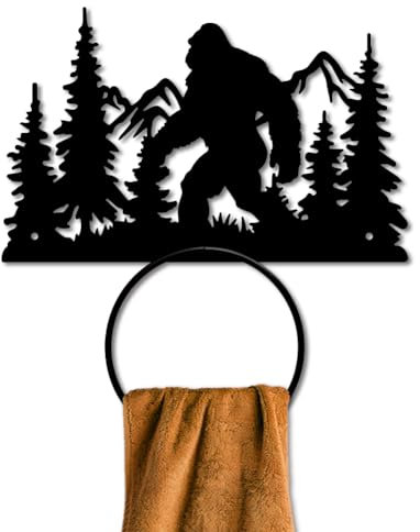 MAYJOYDIY Bergwald AFFE Handtuchring Naturbaum Wildmensch Handtuchhalter Rund Handtuch Halter Aus Metall Mit Tiermotiv Wand Organizer Für Küche und Badezimmer