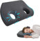 YeGang Kissen mit Ohrloch zum Schlafen - Ohrlochstechkissen für Seitenschläfer Memory Foam Kissen für Ohrenschmerzen zum Schlafen mit Ohrstöpseln Kopfhörer (Dunkelgrau)