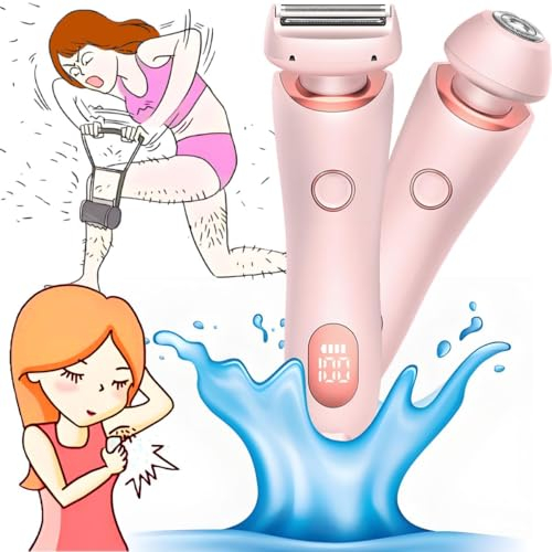 Skin Glow Pro Rasierer,Divanity Rasierer Damen für Körper Bein Arme Achseln Bikinizone Gesicht Bikini Trimmer Intimbereich,Intim Trimmer Frauen Gesichtshaarentferner Lady Shaver (Rosa)
