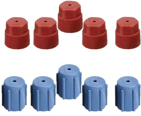 Csnbfiop Juego de 10 piezas para puertos de carga para sistemas de aire acondicionado de coche, juntas laterales altas/bajas para R134a 13 mm y 16 mm