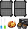 WACH AUF 2 Stück Heißluftfritteuse Zubehör Silikon Spritzschutz mit 2 Silikonbürsten Air Fryer Accessories Effektiver Fettspritzschutz Wiederverwendbar Kompatibel AF400EU AF451EU DZ401