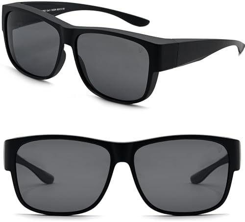 CREYESTAL Polarisiert Überzieh Sonnenbrille mit Antireflex, Überbrille Sonnenbrille für Brillenträger, Ultraleicht, Herren, Damen, 100% ANTI-UV
