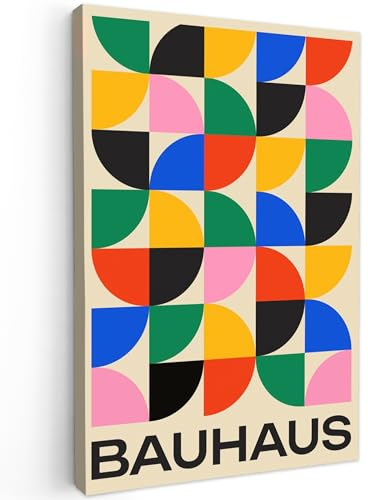 MuchoWow© Bilder mit Rahmen Poster Wanddekoration Wohnzimmer Deko Modern | 60x90 cm - Geschenke Bilderrahmen Bauhaus - Abstrakte Kunst - Vintage - Farbenfroh