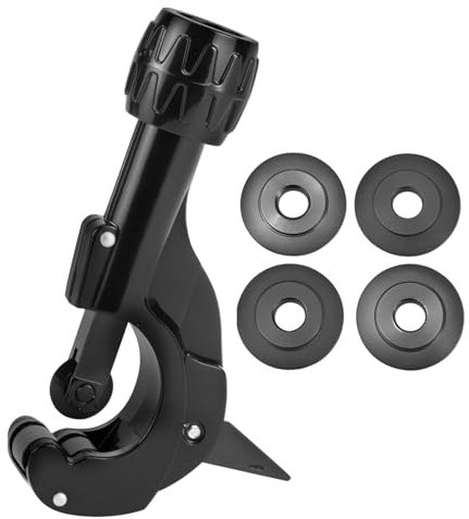 QWORK® Rohrschneider, Einstellbarer Rohrschneider 3-35mm, Kupfer Sanitärschneider mit 3 Ersatzrädern