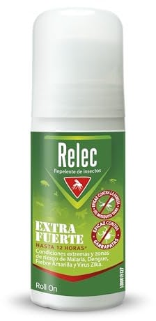 Relec Extra fort Roll-On anti-moustiques, jusqu'à 12H de protection, efficace contre le moustique tigre, efficacité et protection contre les piqûres de moustiques dans des conditions extrêmes et