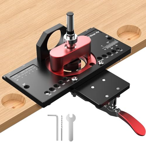 M-T Concealed Hinge Jig with Quick Clamp and Dust Vacuum Adapter 35mm Cabinet Door Hinges Jig Hole Drilling Hardware Jigs for Woodworking Door Cabinet Mounting Tool