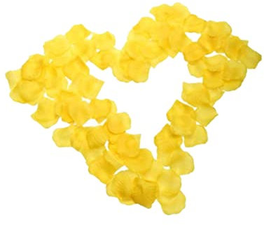 XUEYEGONGJI 100pcs Petales de Fleurs artificielles Pétales de Rose Soie Jaune pour la pièce maîtresse fête Mariage décor