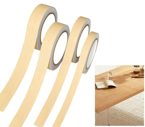 Wood Veneer Edging Strip Self-Adhesive Oak Effect Edge Banding Tape for Worktops, Cabinets & Furniture Waterproof, Heat-Resistant Trim Furniture Edge Tape (Beige,1.8 * 1000cm)
