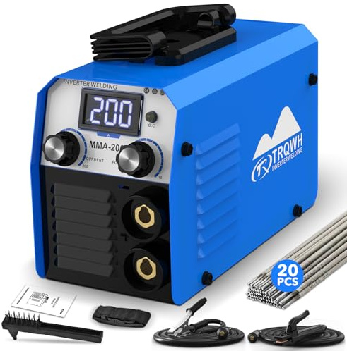 TRQWH 200A Mini Welding Machine 220V Stick Welder ARC Welder Machine IGBT Inverter Mini MMA Welder Portable Welding Machine with Hot Start Arc Force Anti-Stick, for Beginners and Professionals