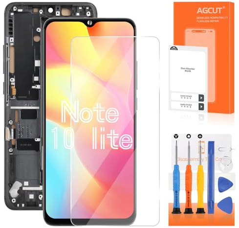 Pantalla LCD para Xiaomi Mi Note 10 Lite M2002F4LG / Note 10 M1910F4G / Note 10 Pro M1910F4S 6,47 pulgadas, pantalla LCD táctil táctil montada + reparación (negro con marco, sin huellas)