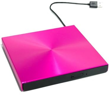 Aluminum Alloy Shell USB3.0 External DVD Burner CD Player Notebook Disc Optical Drive Easy To Use(Pink)