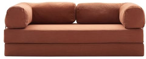Generisch Sofa U Form Cord Sofa Modulares Sofa Boneless Couch: Nachhaltiges Sofabett mit Memory-Schaum & Kordstoff - Gesund Schlafen auf platzsparender Lounge (200cm)