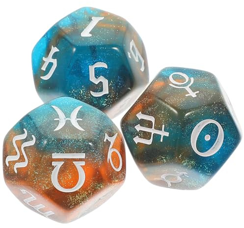 Homoyoyo Astrologische Zahlenwürfel 3 Stück 20mm Polyedrische Würfel für Tarot und Kreative Wahrsage Requisite