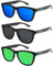 X-CRUZE 3er Pack Nerd Sonnenbrillen polarisierend Vintage Retro Style Stil Unisex Herren Damen Männer Frauen Brille - schwarz matt LW - Set D -