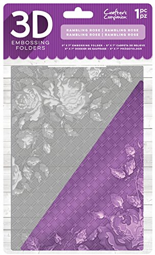 Crafter's Companion 3D Embossing Folder 5x7-Rambling Rose, 26.5 x 16 x 1 cm