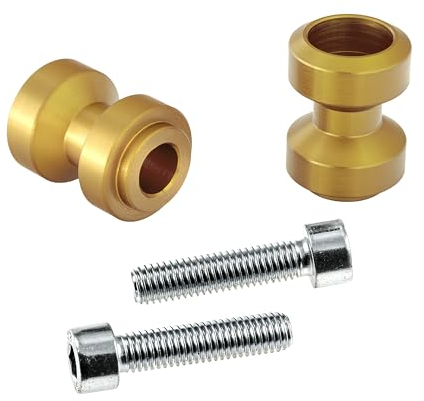 Bobbins/Racingadapter Ständeraufnahmen Schwingenschutz Schwingenadapter für Montageständer M10 gold (mit Distanzhülsen)