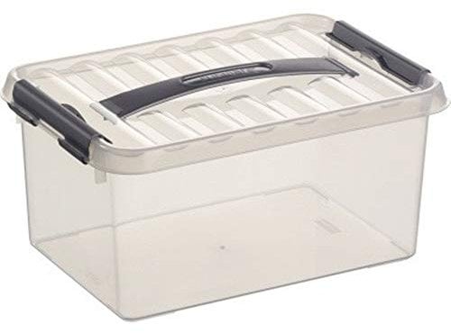 sunware by Helit H6160102 - Aufbewahrungsbox the q-line, 6 Liter, mit Deckel, transparent, 1 Stück