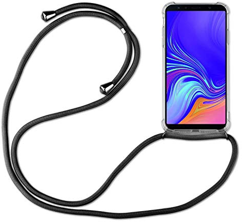 betterfon | Samsung Galaxy A7 2018 Handykette Smartphone Halskette Hülle mit Band - Schnur mit Case zum umhängen Handyhülle mit Kordel zum Umhängen für Samsung Galaxy A7 2018 SM-A750 Schwarz