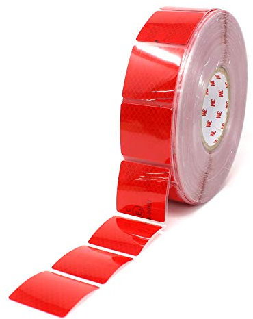 3M Diamond Grade 997S - Marcador de contorno segmentado para estructuras de lona para camiones, remolques, lámina reflectante de 52 mm (3 metros, rojo)