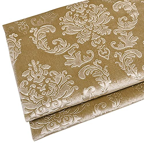 MUYUNXI Samtstoff,Verdicken,weich Und Elegant,Möbelstoff, Polsterstoff Möbel Sitzbezug Stoff,145 cm Breit Meterware Verkauft(Color:Hellgelb)