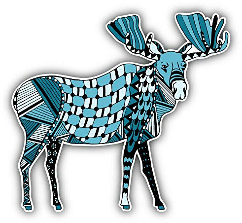 15cm! Klebe-Folie Wetterfest kompatibel für: Gemusterter Elch H1487 UV&Waschanlagenfest Auto-Aufkleber Sticker Decal