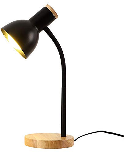 Mengjay Trade Lampe de table Rétro Industriel Lampe de Chevet de style Moderne Lampe de bureau en métal mat avec un design de bras réglable (noir)