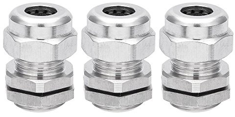 M16 Kabelverschraubung, wasserdicht, Edelstahl, verstellbar, für Drahtbereich von 4-8 mm, 3 Stück