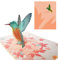 DEESOSPRO® Geburtstagskarte Geschenk für Ihre Verwandten, Freunde und Liebhaber, 3D Pop-up-Grußkarte mit schönen Papier-Cut, Umschlag enthalten (Kolibri)