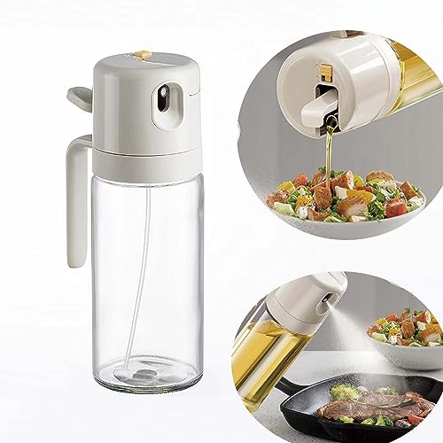 LANTING pulverizador aceite spray,spray aceite cocina,Función 2 en 1,550ml Spray Aceite Cocina De Oliva, Adecuado para cocinar, Asar a la Parrilla, Hornear, Accesorio para freidora.