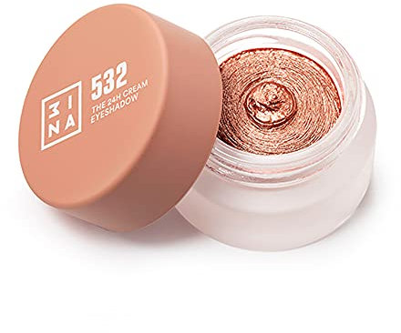 3INA MAKEUP - The 24h Cream Eyeshadow 532 - Bronze Lidschatten mit Cremige Textur - Mattes Schimmerndes und Glitzer Lidschatten-Finish - Wasserfest Creme Lidschatte - Vegan - Cruelty Free