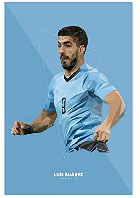 Luis Suarez Poster Fußball Fußball Wandkunst Leinwand Wandkunst Dekor Druck Bild Gemälde für Wohnzimmer Schlafzimmer Dekoration ungerahmt: 30 × 45 cm