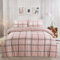 DREAMSCENE Aspen Thermo-Bettwäsche-Set, kariert, Bettbezug mit Kissenbezug, 100 Prozent gebürstete Baumwolle, Biber, Schottenkaro, Bettwäsche Sommer Rosa 135 x 200 cm