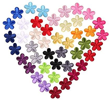 Lowats Bügelbild Blume 46 Stück Aufnäher Blumen Bestickte Reparatur Patches Blumen Applikationen Patches Bügeln Blumen Patches Aufbügeln Applikation Flicken Aufbügeln für DIY Patche