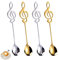 BONHHC 4 PCS Cucchiaio da Dessert Nota Musicale,15cm Cucchiaino da Caffè per Casa,Cucchiaini da tè in Acciaio Inossidabile | Manico per Note Musicali | Oro e Argento