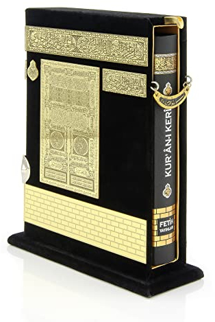 ihvan online Der Heilige Koran, Buch des Quran in Arabisch mit Kaaba Tür Design und Box, Islamische Bücher, Muslimisches Buch Kuran, Islamisches Geschenk Ramadan, Fest Schwarz