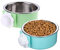 Mechpia 2 Pieces Crate Dog Bowl, Removable Stainless Steel Pet Kennel Hanging Food Water Feeder Bowl Cage Coop Cup for Puppy Medium Dog Cat Rabbit Ferret Bird (Blue,Green)