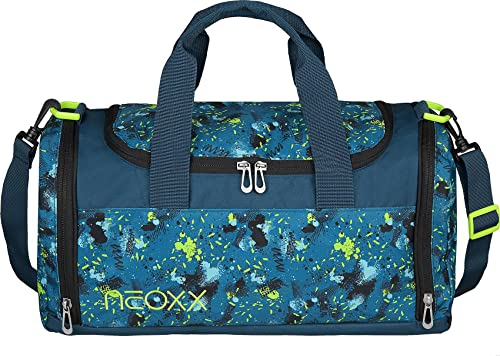 neoxx - Champ Sporttasche Petrol Extreme - Tasche aus recycelten PET-Flaschen - geräumiges Hauptfach - ideal für Sport und Schule - für Jungen