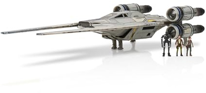 Star Wars SWJ0097 U Starfighter-12-Inch Vehicle with Foldout Wings, Troop Bay, Sniper Gun, and Three 1-Inch Micro Figure Accessories, Multicolour