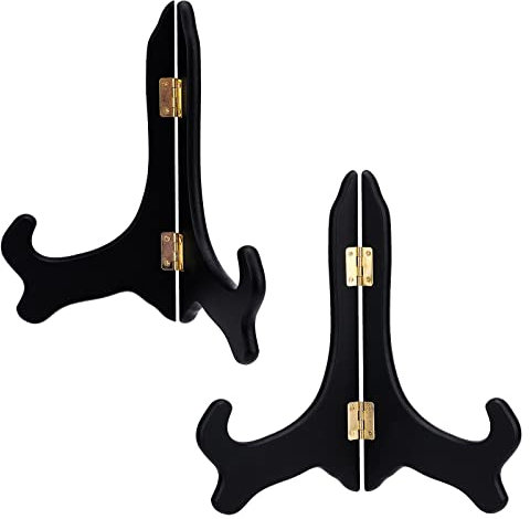 GORGECRAFT 2 packs Présentoir en Bois Chevalets Noirs Supports de Plaque pour la Maison Affichage Photo Livres Photo Mariages Anniversaire Table Décoration Racks 8 pouces