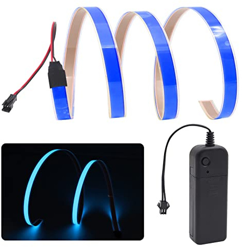 Biqing 3 Ft/1M EL Wire Light,Glowing Electroluminescent Wire Light Kit Cuttable DIY EL Wire Strip 3Mode Stay/Slow/Fast Flash with Battery Pack for Cosplay Party Decoration(Blue)