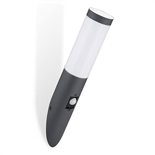 INNOVATE LED Außenlampe mit Bewegungsmelder IP44 | Wandlampe Outdoor 230V | LED Gartenbeleuchtung außen | Außenleuchte wand mit Bewegungsmelder | Gartenleuchte 60W Außenwandleuchten 40CM Anthrazit